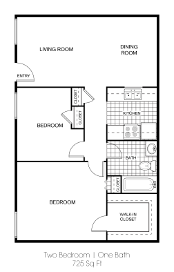 B2/U 2 Bedroom 1 Bathroom 725 sq. ft.